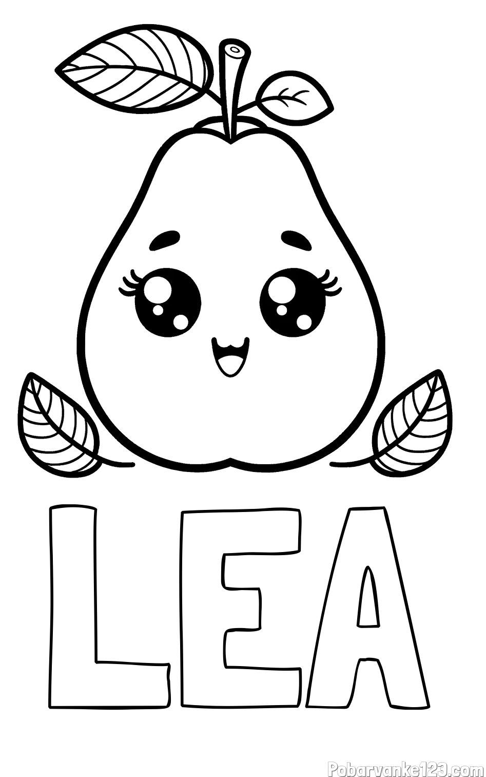 Pobarvanka imena LEA in pobarvanka hruške