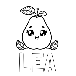 Online izdelana pobarvanka - Pobarvanka imena LEA in pobarvanka hruške