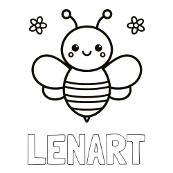 Online izdelana pobarvanka - Pobarvanka imena LENART in otroška pobarvanka čebele