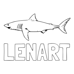 Online izdelana pobarvanka - Pobarvanka imena LENART in pobarvanka morskega psa