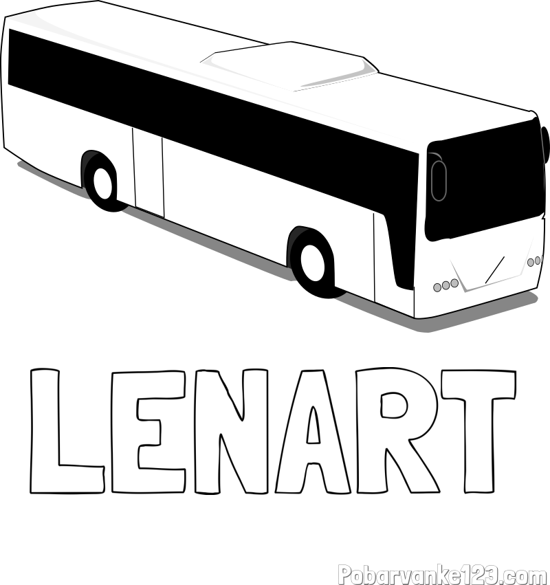 Pobarvanka imena LENART in pobarvanka velikega avtobusa