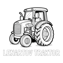 Online izdelana pobarvanka - Pobarvanka imena LENARTOV TRAKTOR in pobarvanka starega, a lepega traktorja