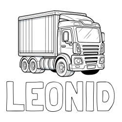 Online izdelana pobarvanka - Pobarvanka imena LEONID in pobarvanka velike tovrnjaka