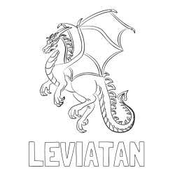 Online izdelana pobarvanka - Pobarvanka imena LEVIATAN in pobarvanka strašnega zmaja