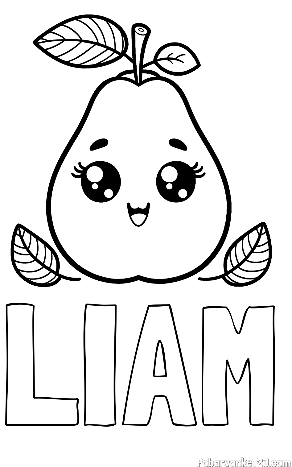 Pobarvanka imena LIAM in pobarvanka hruške