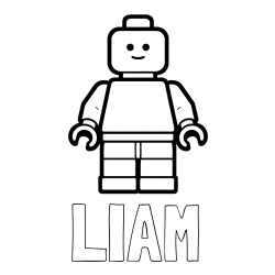 Online izdelana pobarvanka - Pobarvanka imena LIAM in pobarvanka LEGO figurice fanta
