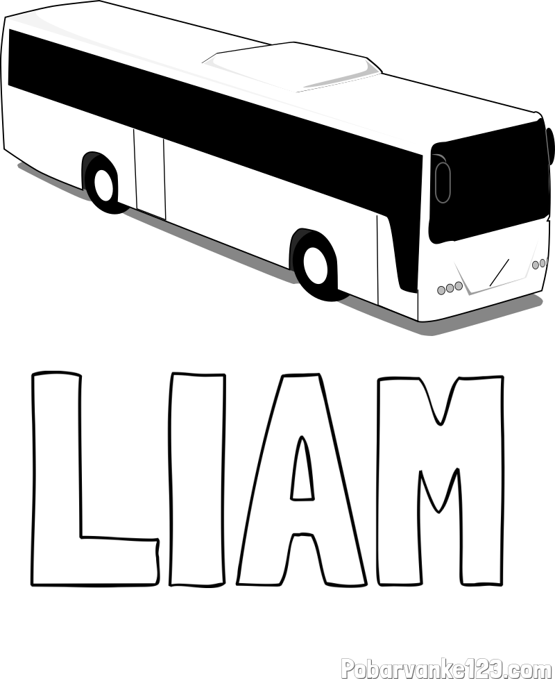Pobarvanka imena LIAM in pobarvanka velikega avtobusa