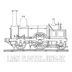 Online izdelana pobarvanka - Pobarvanka imena LIAN 5.DITELJINDJE in pobarvanka realistično upodobljene lokomotive