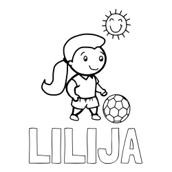 Online izdelana pobarvanka - Pobarvanka imena LILIJA in pobarvanka nogometašice