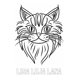 Online izdelana pobarvanka - Pobarvanka imena LISA LEJA LANA in pobarvanka mačje glave