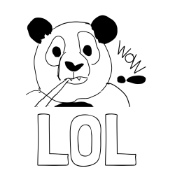 Online izdelana pobarvanka - Pobarvanka imena LOL in pobarvanka “Prestrašena panda”