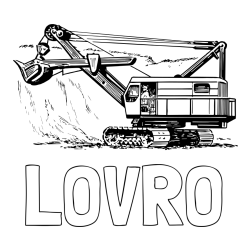 Online izdelana pobarvanka - Pobarvanka imena LOVRO in pobarvanka bagra 2