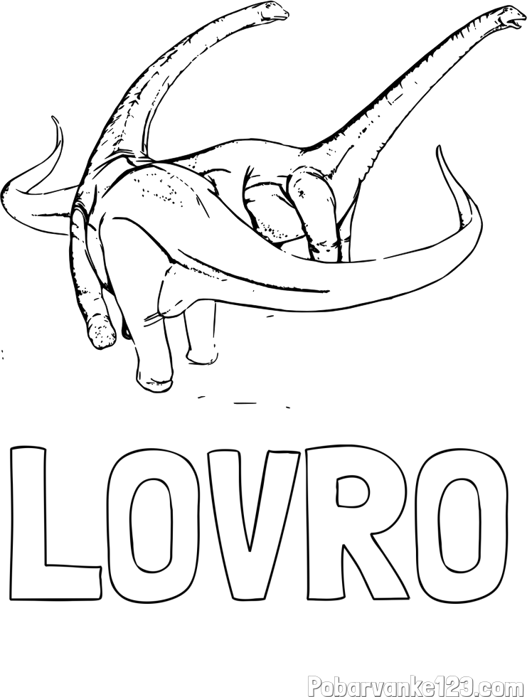Pobarvanka imena LOVRO in pobarvanka dinozavra Alamosaurus