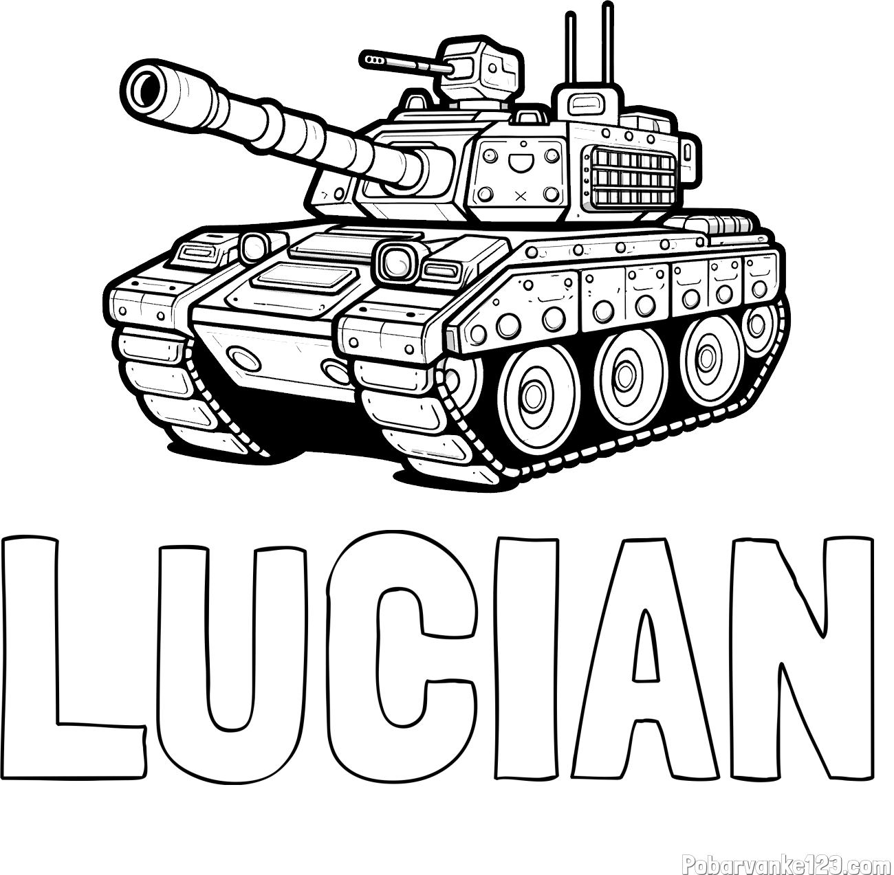 Pobarvanka imena LUCIAN in pobarvanka tanka