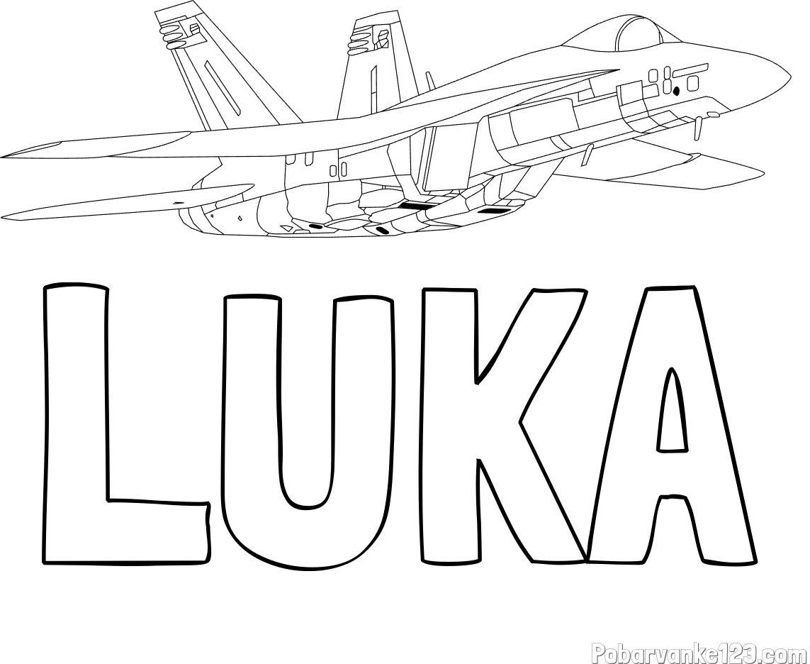 Pobarvanka imena LUKA in pobarvanka letala Hornet