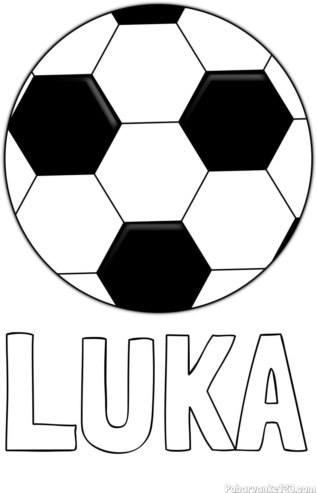 Pobarvanka imena LUKA in pobarvanka nogometne žoge