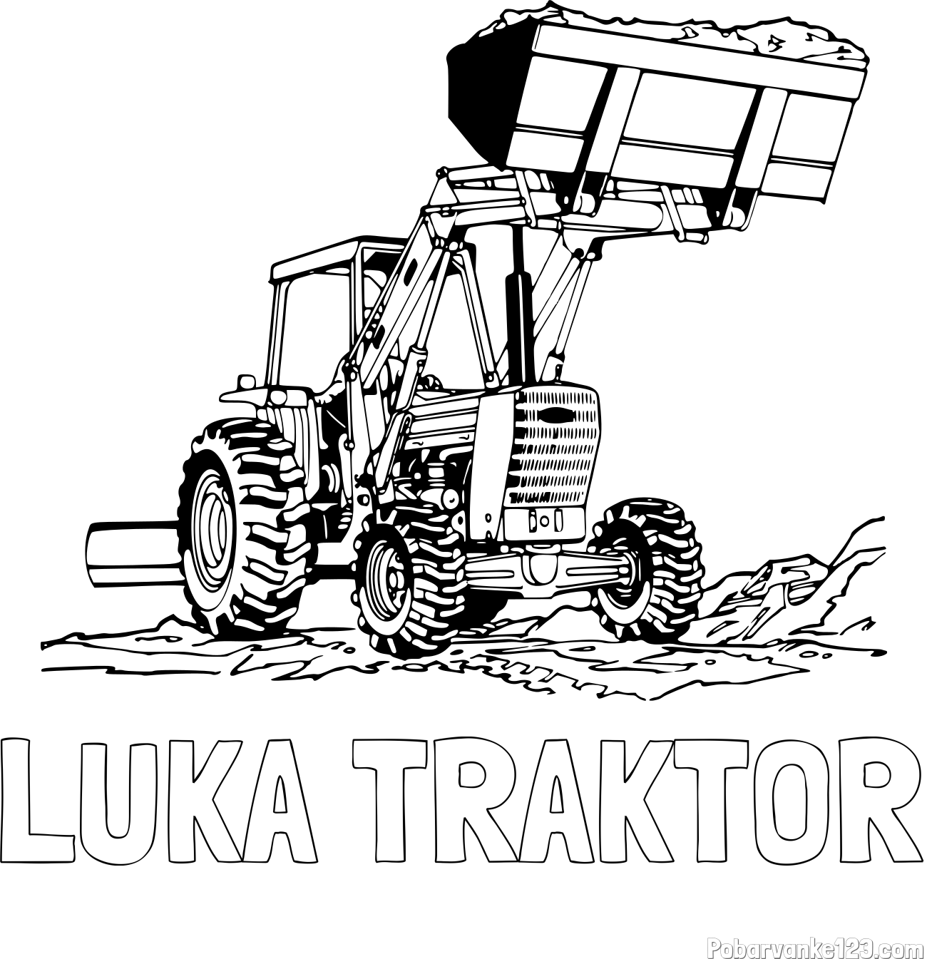 Pobarvanka imena LUKA TRAKTOR in pobarvanka traktorja