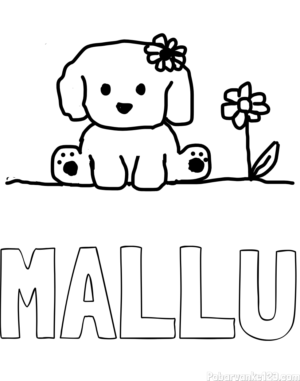 Pobarvanka imena MALLU