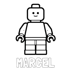 Online izdelana pobarvanka - Pobarvanka imena MARCEL in pobarvanka LEGO figurice fanta