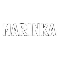 Online izdelana pobarvanka - Pobarvanka imena MARINKA