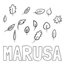 Online izdelana pobarvanka - Pobarvanka imena MARUŠA in otroška pobarvanka listja