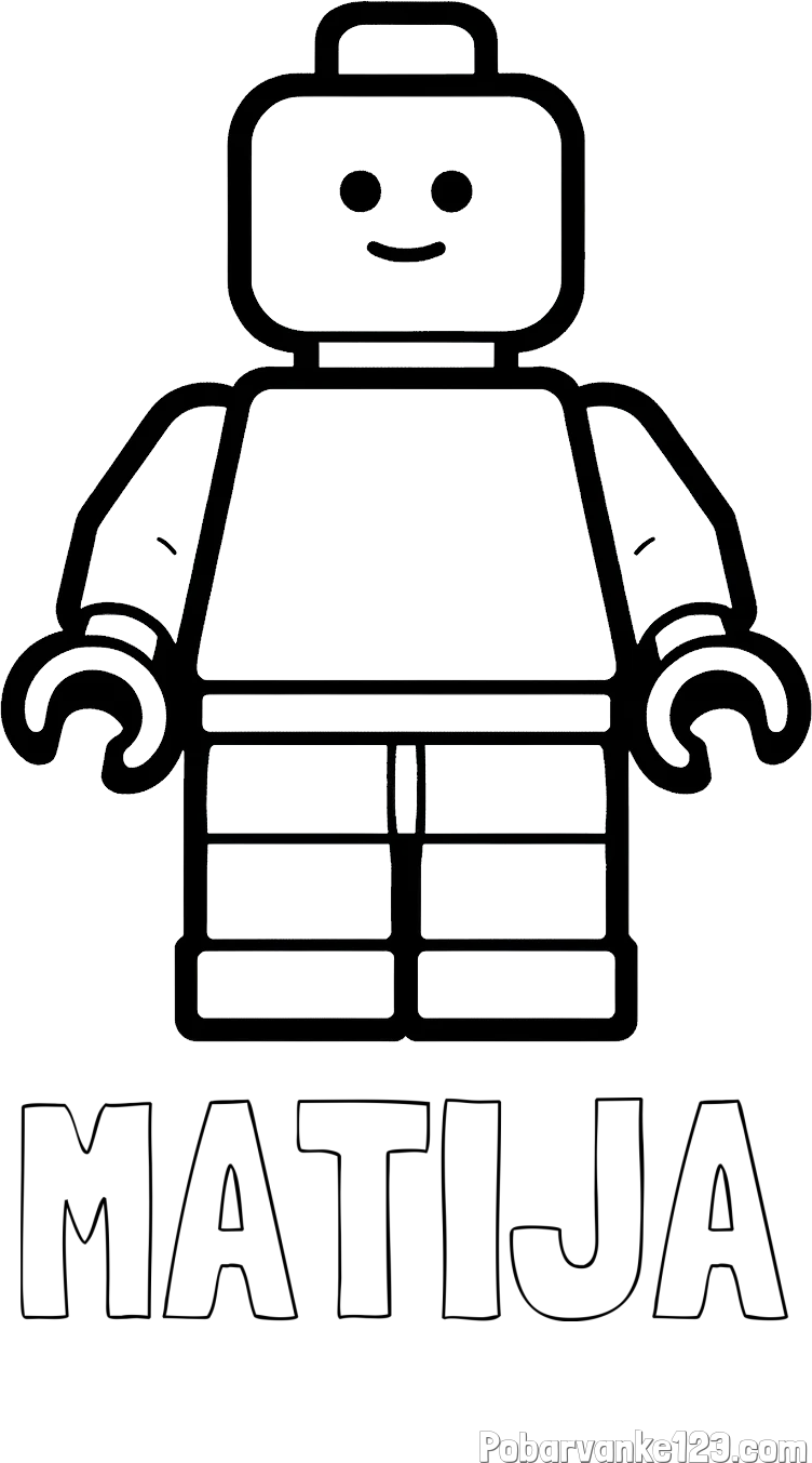 Pobarvanka imena MATIJA in pobarvanka LEGO figurice fanta