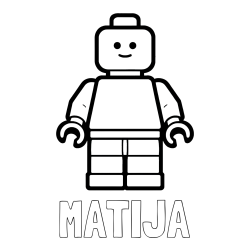 Online izdelana pobarvanka - Pobarvanka imena MATIJA in pobarvanka LEGO figurice fanta