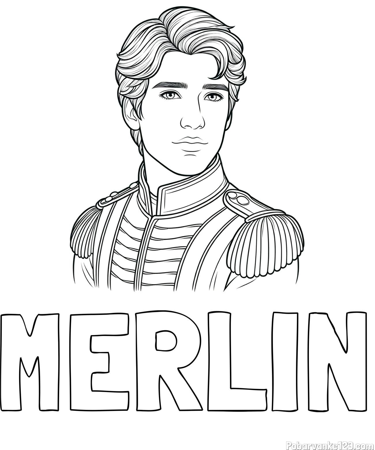 Pobarvanka imena MERLIN in pobarvanka princa