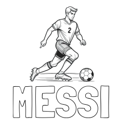 Online izdelana pobarvanka - Pobarvanka imena MESSI in pobarvanka nogometaša