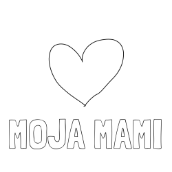 Pobarvanka imena MOJA MAMI in srček