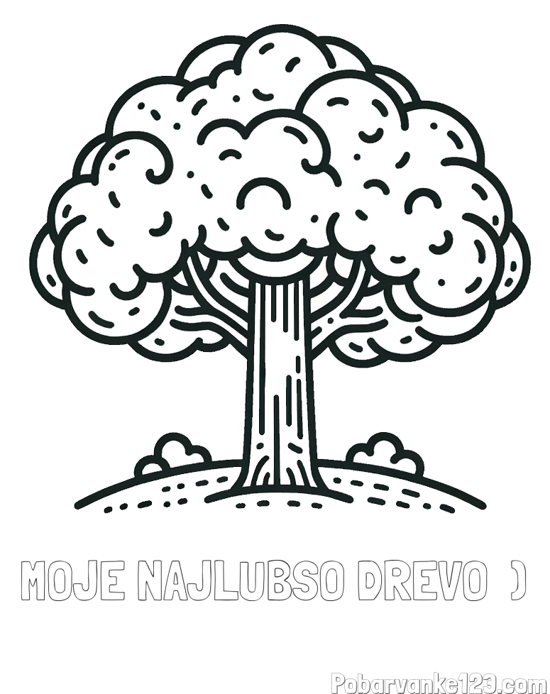 Pobarvanka imena MOJE NAJLUBSO DREVO  ) in pobarvanka drevesa