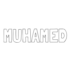 Online izdelana pobarvanka - Pobarvanka imena MUHAMED