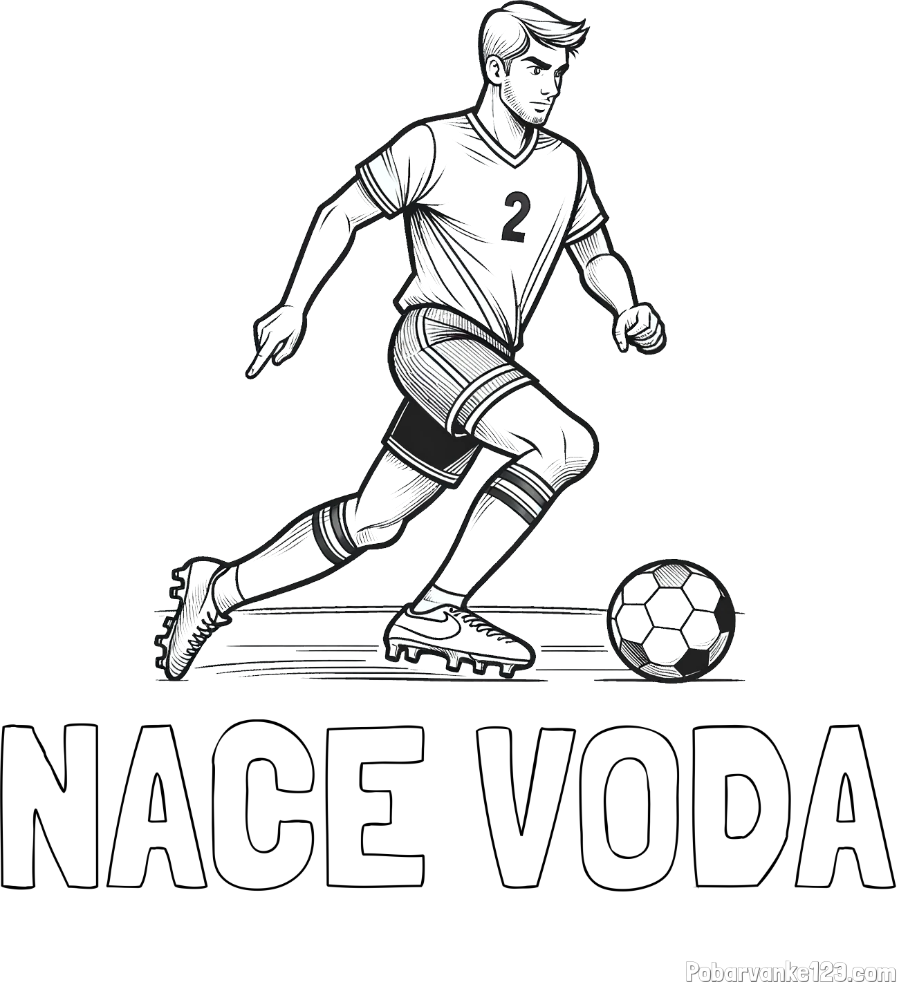 Pobarvanka imena NACE VODA in pobarvanka nogometaša