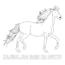 Online izdelana pobarvanka - Pobarvanka imena NAJBOLJŠA BABI NA SVETU in samorog