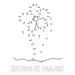 Online izdelana pobarvanka - Pobarvanka imena NATAŠA IN DAMJAN in Črtna pobarvanka cvetlice