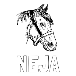 Pobarvanka imena NEJA in konjska glava