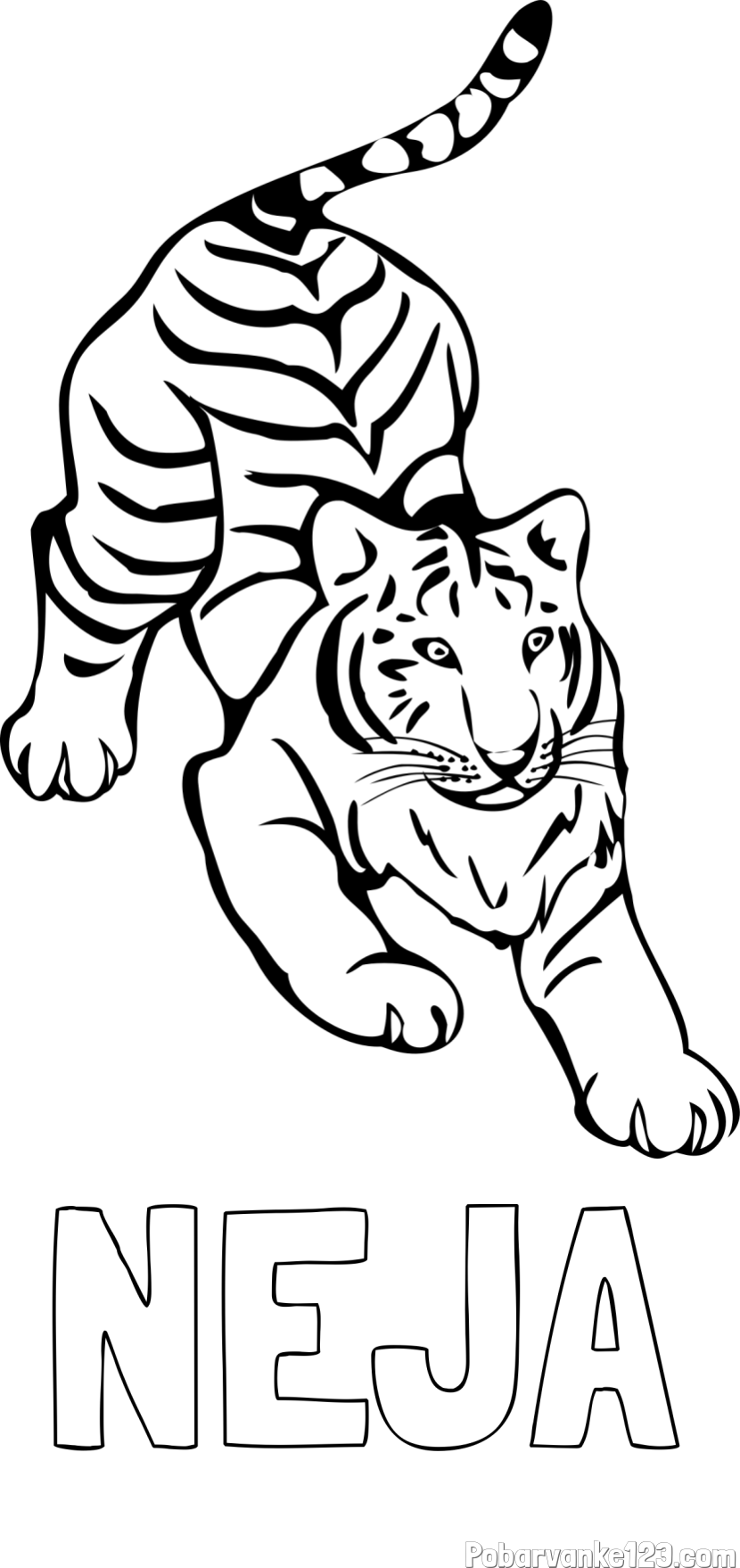 Pobarvanka imena NEJA in pobarvanka velikega tigra