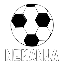 Online izdelana pobarvanka - Pobarvanka imena NEMANJA in pobarvanka nogometne žoge