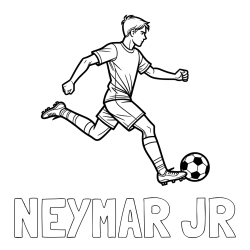 Online izdelana pobarvanka - Pobarvanka imena NEYMAR JR in pobarvanka nogometaša v napadu