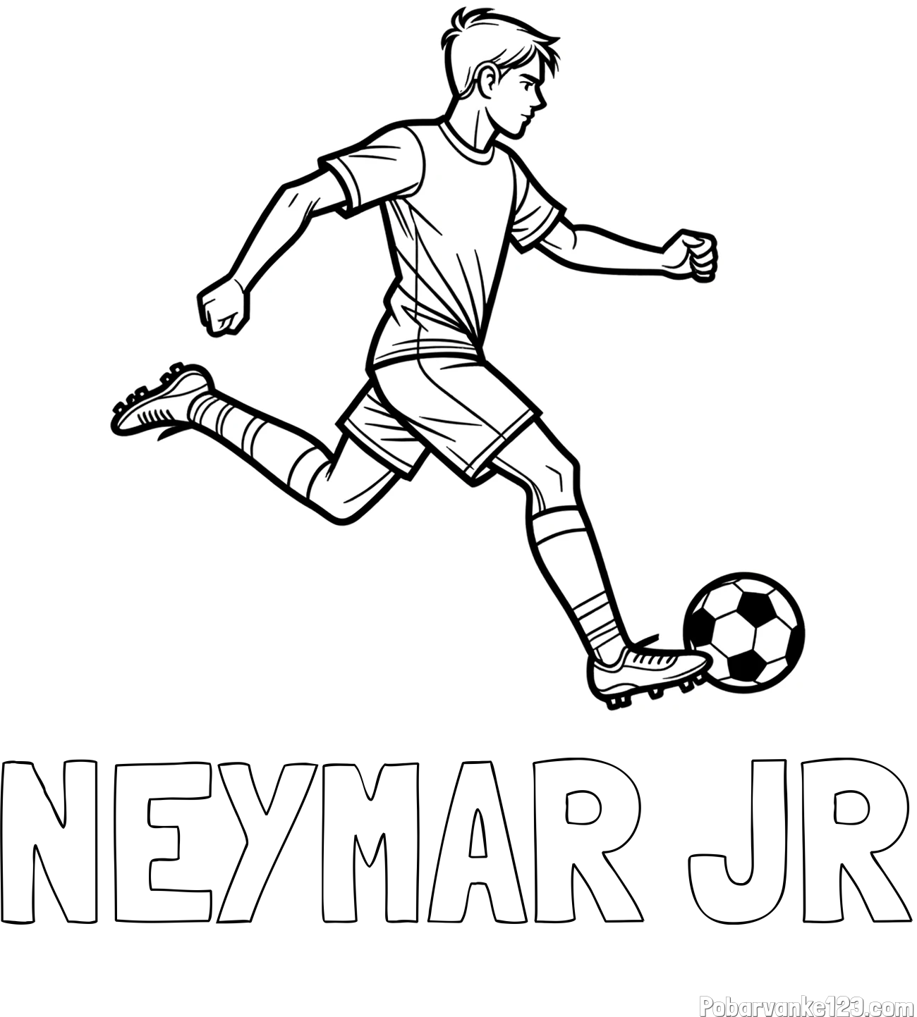 Pobarvanka imena NEYMAR JR in pobarvanka nogometaša v napadu