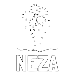 Online izdelana pobarvanka - Pobarvanka imena NEŽA in Črtna pobarvanka cvetlice