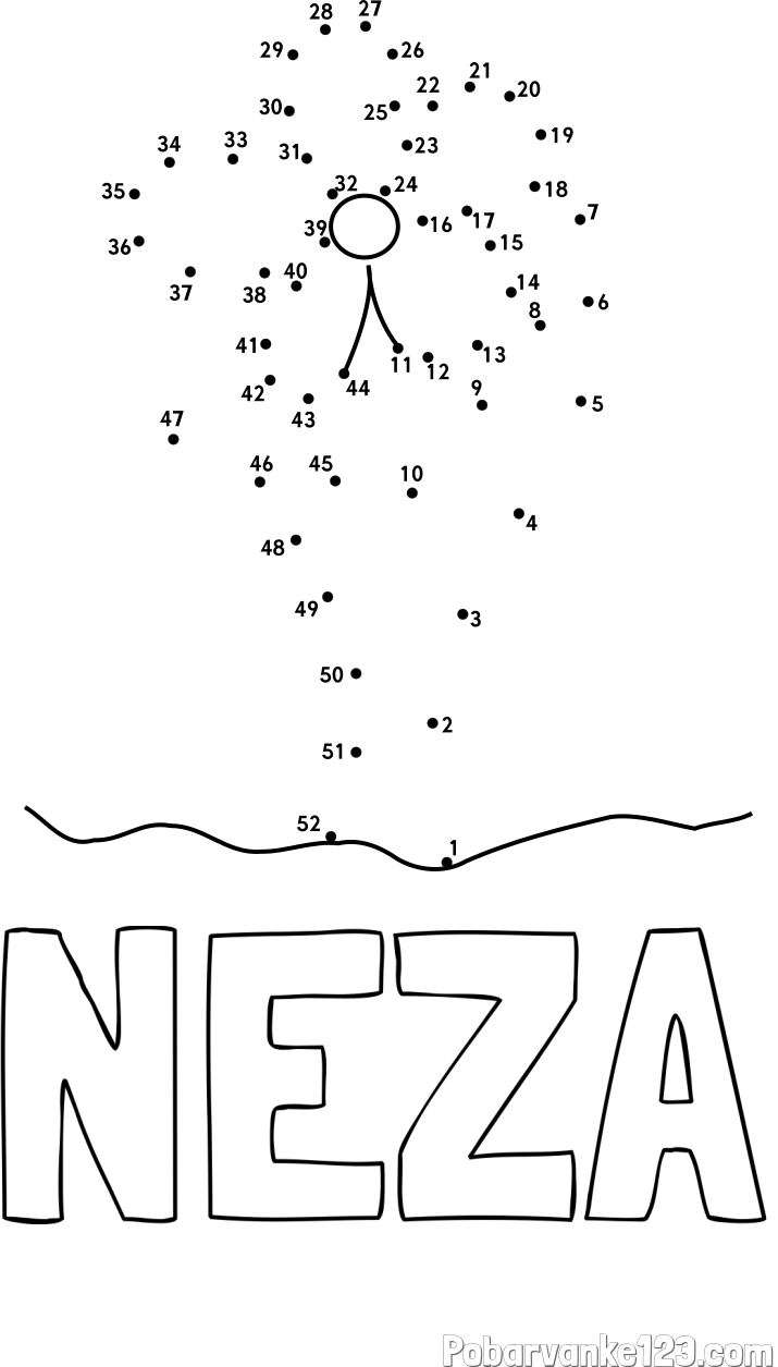 Pobarvanka imena NEŽA in Črtna pobarvanka cvetlice