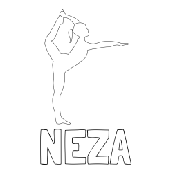 Pobarvanka imena NEŽA in pobarvanka baletke med ogrevanjem