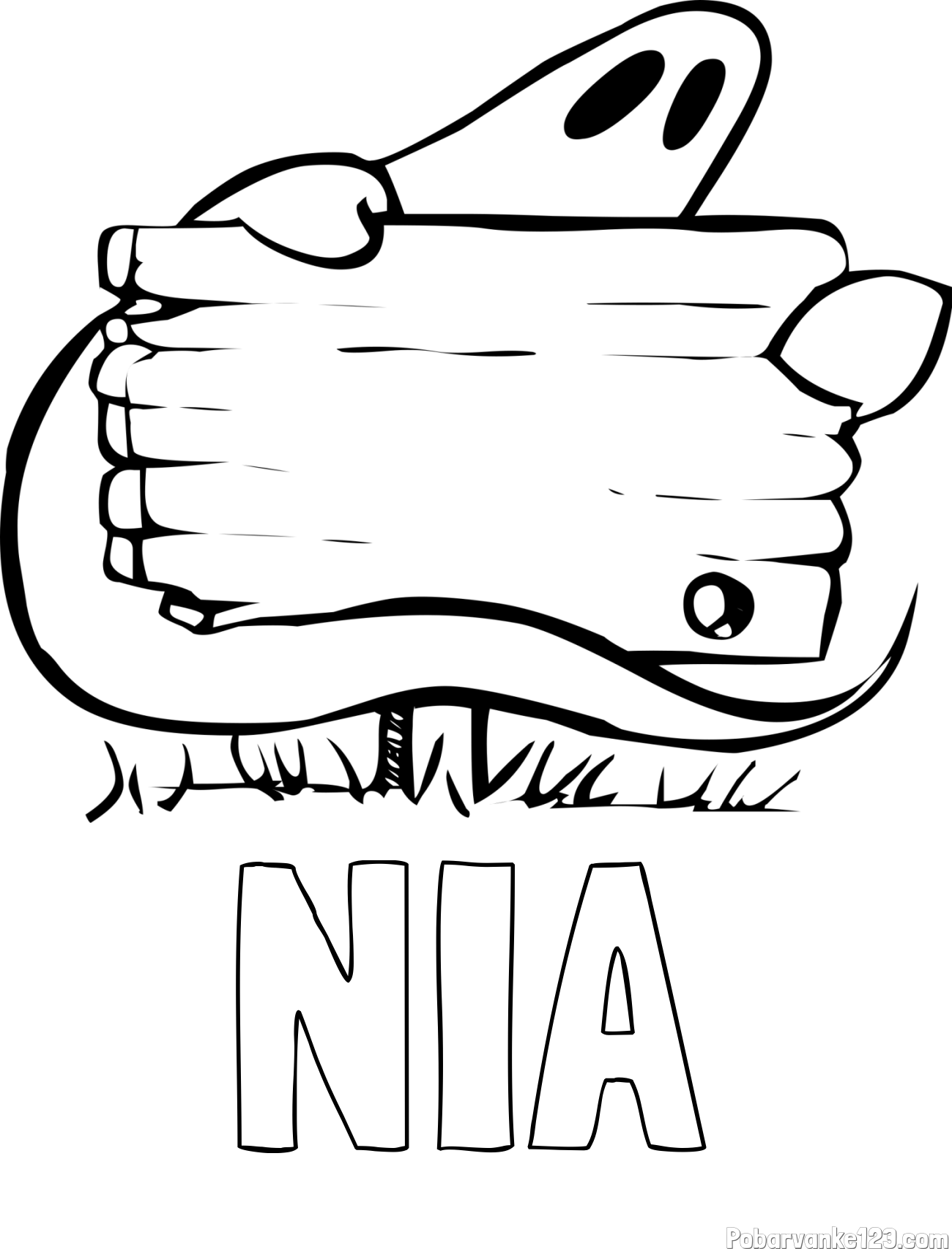 Pobarvanka imena NIA in pobarvanka duhca in table