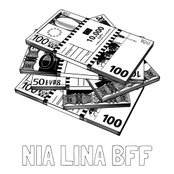 Online izdelana pobarvanka - Pobarvanka imena NIA LINA BFF in pobarvanka evrskih bankovcev