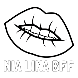 Online izdelana pobarvanka - Pobarvanka imena NIA LINA BFF in pobarvanka ustnic