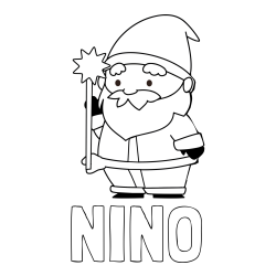 Online izdelana pobarvanka - Pobarvanka imena NINO in dedek Mraz