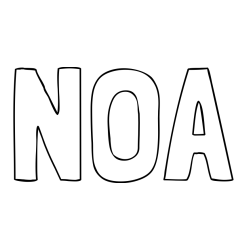 Online izdelana pobarvanka - Pobarvanka imena NOA
