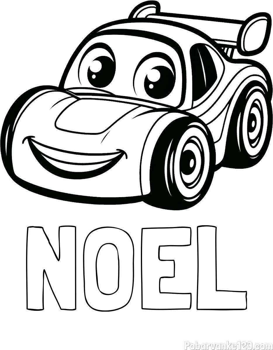 Pobarvanka imena NOEL ter Formule 1