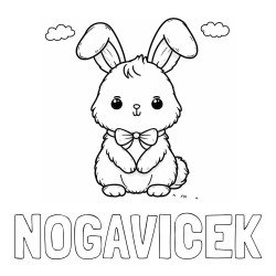Online izdelana pobarvanka - Pobarvanka imena NOGAVIČEK in pobarvanka prikupnega zajčka
